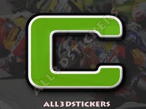 Adesivi Resinati Lettera C 3D Colore Verde Dimensione 75mm - Picture 1 of 1