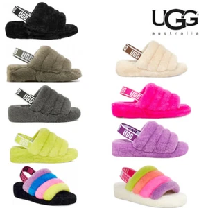 MUJER UGG CLÁSICO PELUSA SÍ DIAPOSITIVA NEGRO OLIVA CARBÓN NEÓN CREMA ROSA PÚRPURA - Imagen 1 de 39