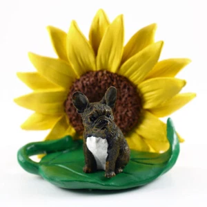 French Bulldog Sunflower Figurine Brindle - Picture 1 of 2
