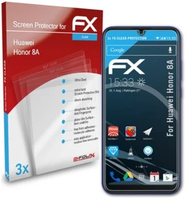 atFoliX 3x Screen Protection Film for Huawei Honor 8A Screen Protector clear - Picture 1 of 8