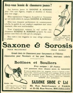 Publicité ancienne chaussures Saxone & Sorosis 1909 issue de magazine - Foto 1 di 1