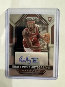 RICKY COUNCIL IV Arkansas 2023-24 Panini Prizm Draft Picks AUTO Autograph