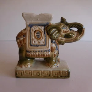 Eléphant sculpture céramique faïence fait main XXe art déco ethnique Inde N3637 - Imagen 1 de 12