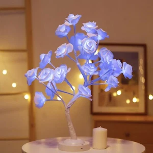 16 Color Changing Rose Tree Lamp with Remote Table RGB Lights Bedroom Night Lamp - Picture 1 of 9