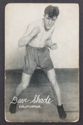 Postal de boxeo vintage de Dave Shade Boxer de 1923 (esquinas redondas) Foto 1 de 2