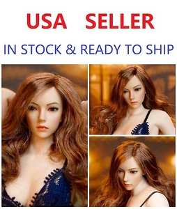 SUPERDUCK SDH002C 1/6 Female Long Curly Hair Head sculpt for PHICEN PALE BODY - Picture 1 of 1