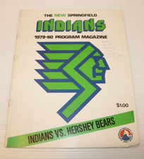 1979-1980 SPRINGFIELD INDIANS AHL PROGRAM,  vs. HERSHEY BEARS