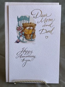 Vintage Carlton Cards "Dear Mom & Dad ~ Happy Anniversary" Greeting Card - Picture 1 of 3