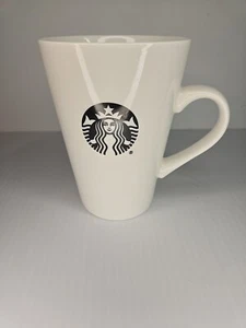 Taza de café blanca Starbucks 2015 16 oz con logotipo de sirena negra cónica - Imagen 1 de 3