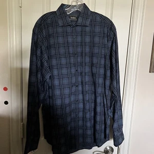 Nieman Marcus Mens Button Down Shirt Size Large L Blue NWT New Retail $115 - Picture 1 of 10