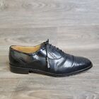 Vintage Brass Boot Oxford Dress Shoes Mens 10.5  Black Leather Wingtip Medallion