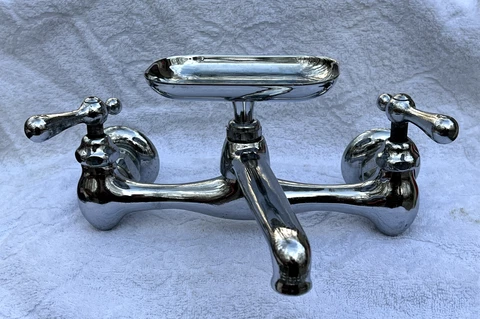 Genuine Vintage Standard Faucet With Soap Tray collectible great condition Cover