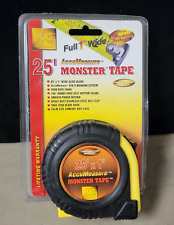 AccuMeasure 25 foot Monster Tape Measure. Full 1" Wide.