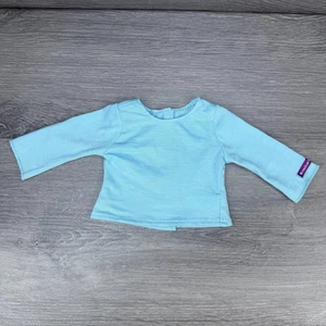 Camiseta Top American Girl 18" Muñeca Bonita y a Cuadros Azul Cielo Manga Larga - Imagen 1 de 8