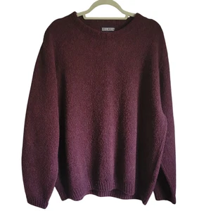 Vtg. Lands' End Wool Blend Sweater Men's 2XL Crewneck Burgundy Red USA MADE - Picture 1 of 10
