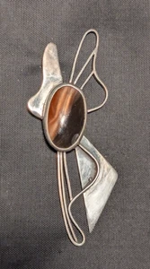 Colgante moderno vintage de mediados de siglo de ley y ágata - Imagen 1 de 3