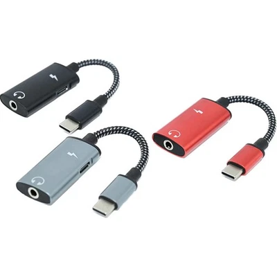 Adapter Audio USB Typ C 2-in 1 Ladekabel 3,5 mm AUX Klinke Kopfhörer für Samsung - Bild 1 von 4