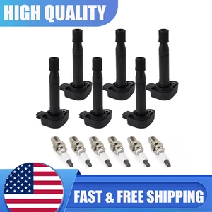 6X Ignition Coils & Spark Plug Set For Honda Odyssey Accord Acura 3.5L UF242 - Picture 1 of 13