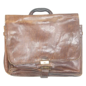 Bolso para portátil THE BRIDGE de cuero marrón para hombre - Imagen 1 de 6