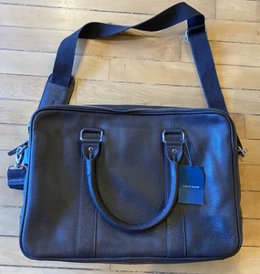 Cole Haan Attaché Briefcase Bag Brown Pebbled Leather NWT - Picture 1 of 7