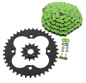 2013 Honda TRX400X TRX 400X Green O Ring Chain and Black Sprocket 13/39 - Picture 1 of 1