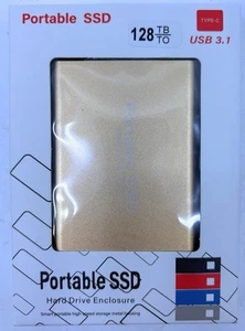 Original Portable SSD Hard Disk 128TB Hard Drive Drive Hard Disk Port Gold - Picture 1 of 2