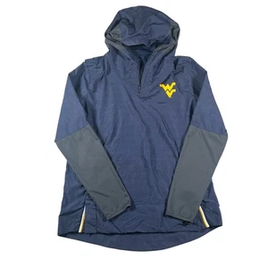 Nike Team issue University of West Virginia 1/4 Zip Hoodie Mens Size Medium Blue - Picture 1 of 7