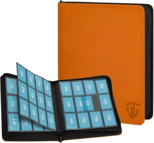12 Pockets Trading Card Zipper Binder for 720 Cards| Secure Side Orange 12 - Picture 1 of 6
