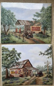 Vintage Coca-Cola Prints Martin's Garage & Mike's Garage (2) - Bild 1 von 12