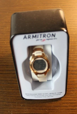 Armitron Pro Sport 28mm Rose Gold/Ivory Digital Sport Watch w/Band &Battery - Image 1 of 4