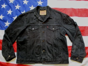LEVI LEVIS Black Denim AMERICAN TRUCKER ́S JACKET COAT XL Real Vintage Fashion - Bild 1 von 23