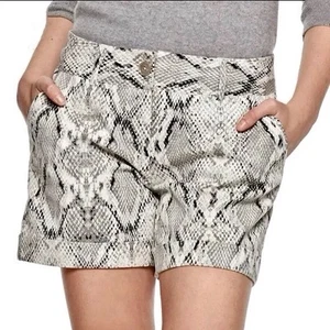 Apt. 9 Pantalones Cortos Torie Para Mujer Estampado Serpiente Puños Talla 14 - Imagen 1 de 6