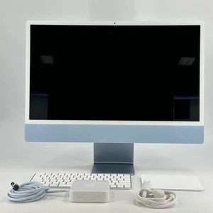 iMac 24 Blue 2021 M1 8-Core CPU 8-Core GPU 16GB 512GB SSD Excellent w/Bundle! - Afbeelding 1 van 6