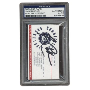 Jim Calhoun Autographed UConn Men's Basketball Coach Emeritus Business Card PSA - Picture 1 of 2