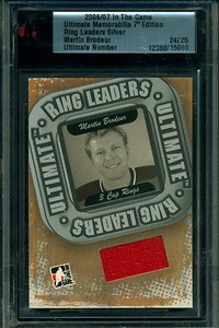 2006/07 ITG ULTIMATE MEMORABILIA RING LEADERS MARTIN BRODEUR 24/25 N J DEVILS