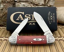 Case XX USA Amazing Custom Smooth Old Red Bone Scrolled Canoe Pocket Knife