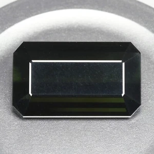 17,82ct (22,6x13,5) ¡Increíble! ¡Tamaño grande! Gemas de turmalina verde oscuro 100 % naturales - Imagen 1 de 2