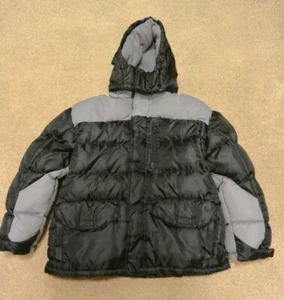 Arizona Jean Company Jungen Winter Schnee Ski Puffy Jacke schwarz grau Größe 10/12 - Bild 1 von 10