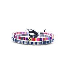 2x Boho Surfer Anklet Unisex - Ethno Ankle Bracelet Set of 2 Blue-White & Pink