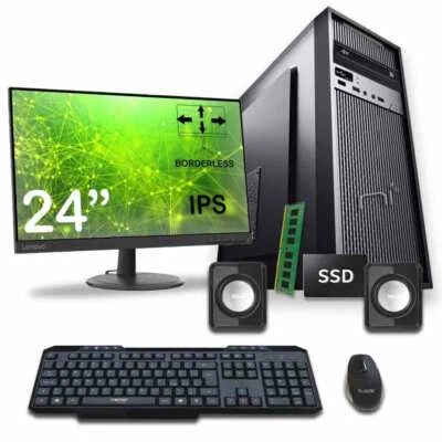 Computer completo 8gb ram ssd 240 gb monitor mouse tastiera altoparlanti inclusi - Immagine 1 di 4