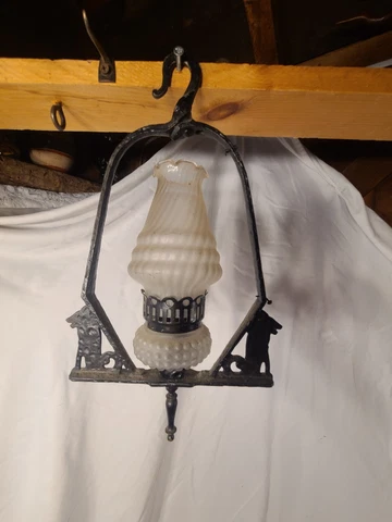 Classic Antique 1930s Virden Dog Light Fixture Chandelier Needs to be wired Cover