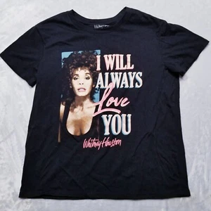 Whitney Houston "I Will Always Love You" Women's Black Sz L Graphic Tee Shirt - Picture 1 of 7