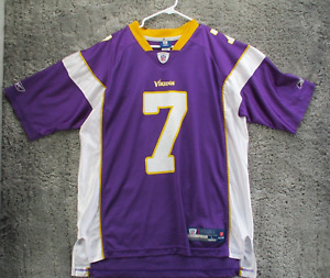 Reebok NFL Jersey Size L Minnesota Vikings Christian Ponder #7 Purple STITCHED