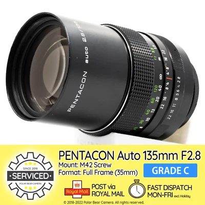 ⭐SERVICED⭐PENTACON 135mm F2.8 M42 Meyer Optik Orestegor + Caps [GRADE C *READ*] - Image 1 of 4