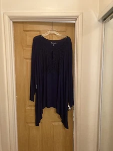 Roman’s. True Blue Tunika-Bluse mit hohem Saum. Damen. Gr. 3X - Bild 1 von 4