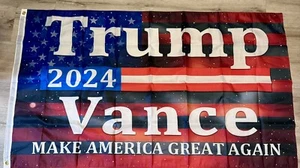 Trump 2024 flag 3x5 with 2 Brass Grommets Trump Vance 2024 Flag - Picture 1 of 3