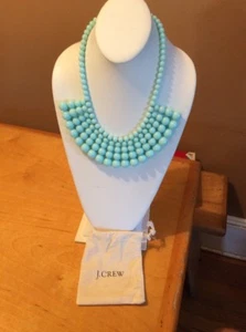 $49.50 J CREW HAVING A BALL BLUE  STATEMENT NECKLACE JCJ7 - Picture 1 of 5