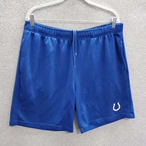 Indianapolis Colts Men Activewear Shorts Medium Blue Logo Drawstring Cover
