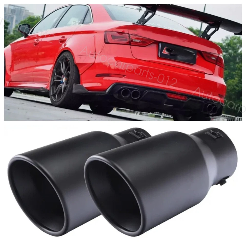 2x Car Exhaust Pipe Tip Rear Throat Muffler Tailpipe For Audi RS3 S3 A3 2014-20 Foto 1 de 4