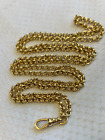 Gold Plated Pocket Watch Fob 15.5" Fashion Jewelry Cable Chain Lobster Clasp